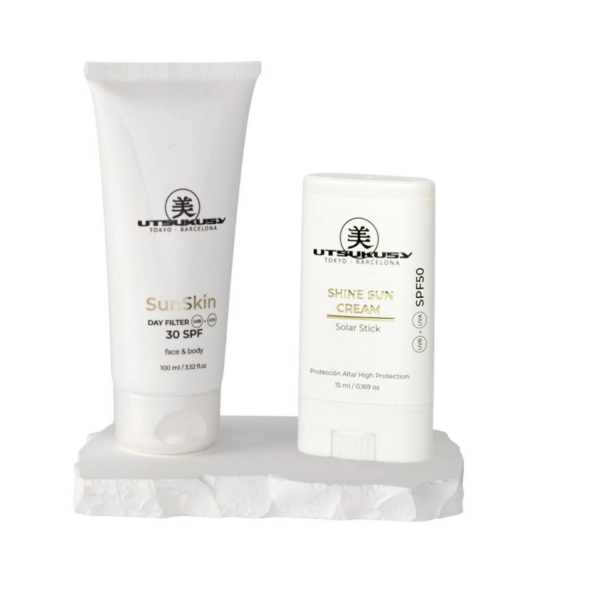 Set Sunskin Bronce SPF30 | Crema SPF 30 + Sun Stick SPF50 – Utsukusy ®