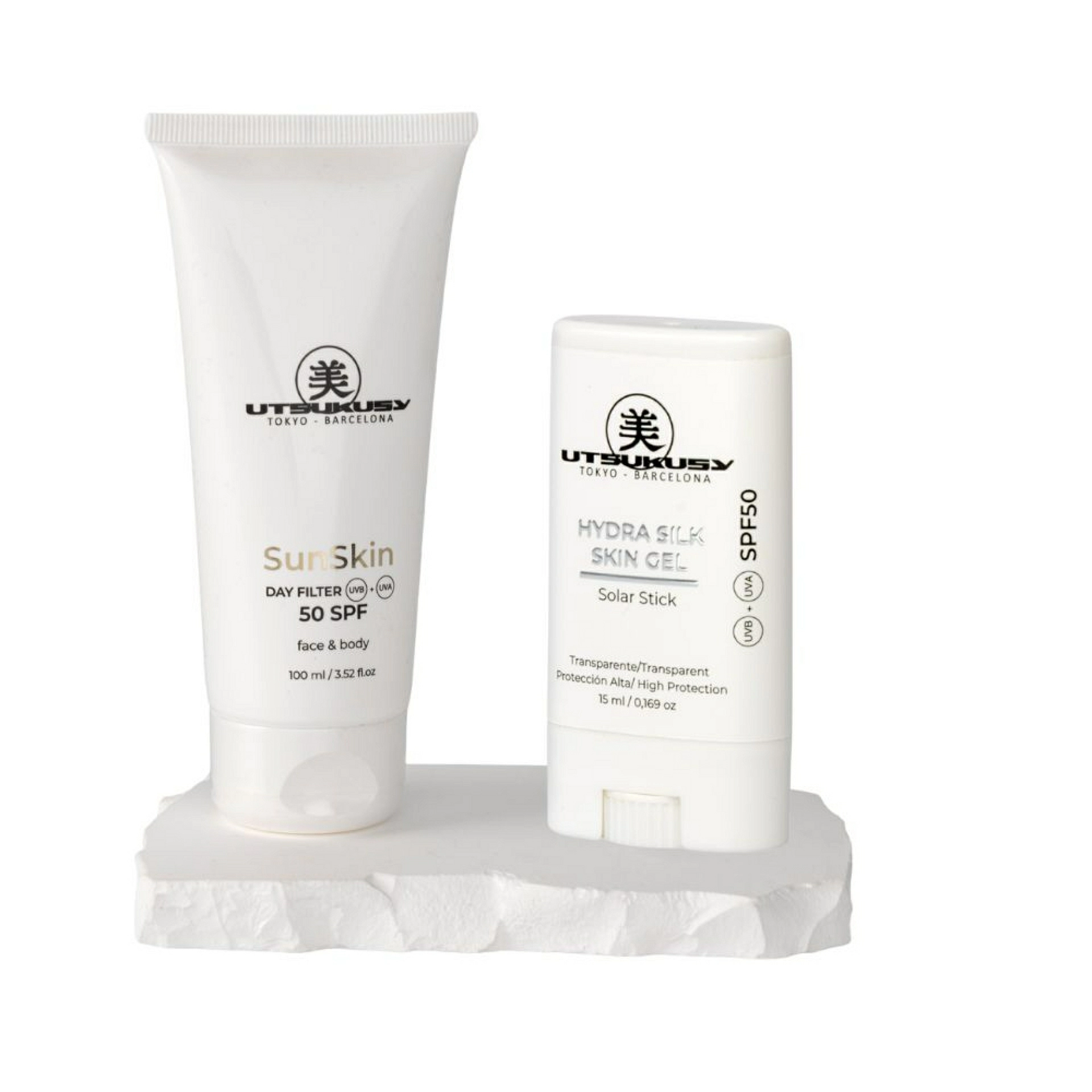 Set Sunskin Bronce SPF50 | Crema SPF 50 + Sun Stick SPF 50  – Utsukusy ®
