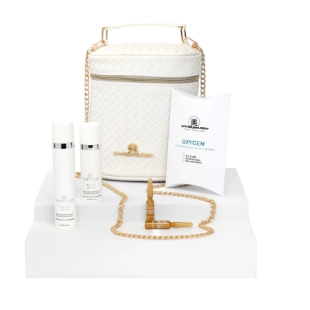 Set Tranex White con neceser | Crema TRANEX WHITE 50ml + Serum TRANEX WHITE 30ml + ampollas OXYGEN 2ml - Traenex White - Utsukusy ®