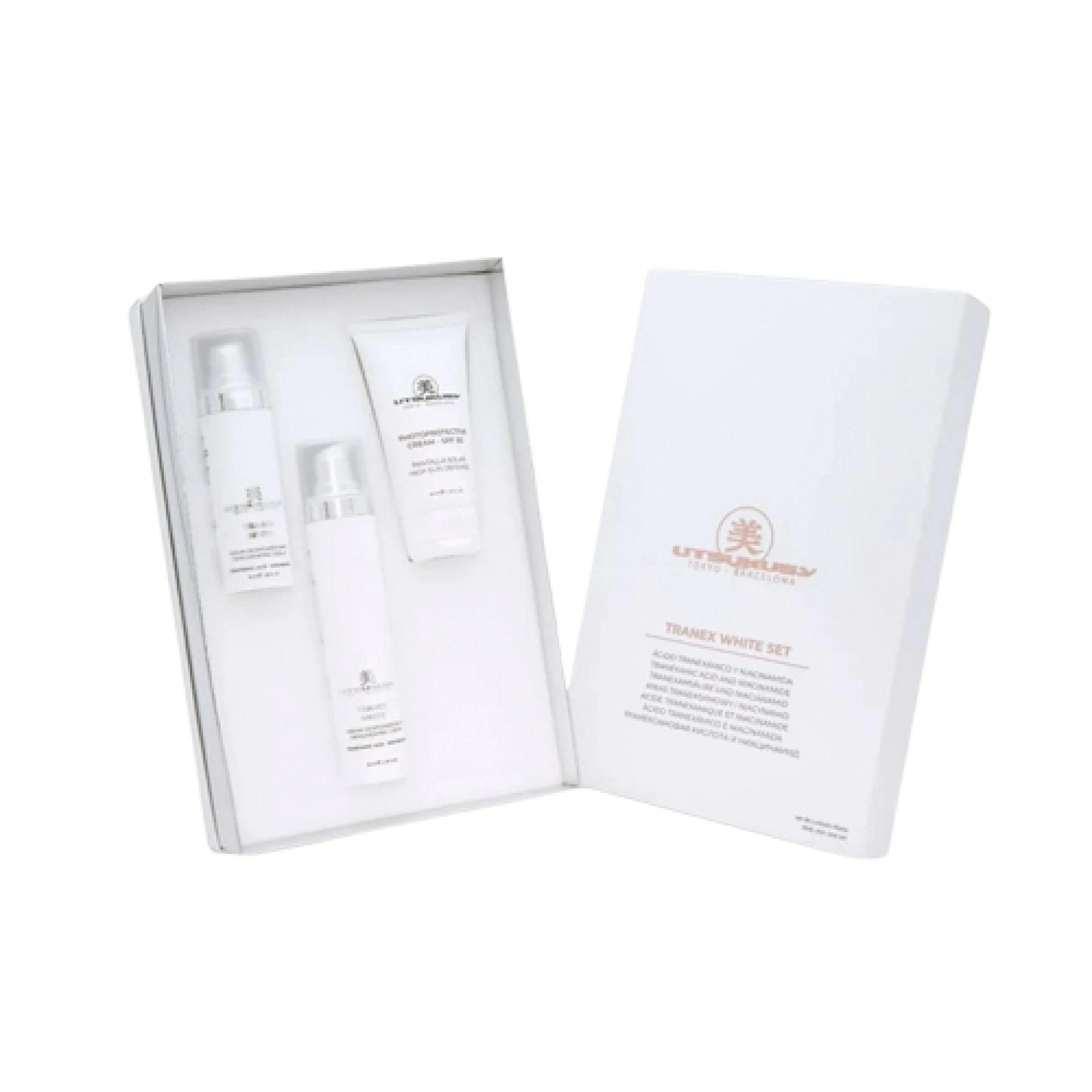 Set Tranex White | Pack despigmentante: Crema 50ml + Serum 30ml + Crema Fotoprotectora 50ml - Utsukusy ®