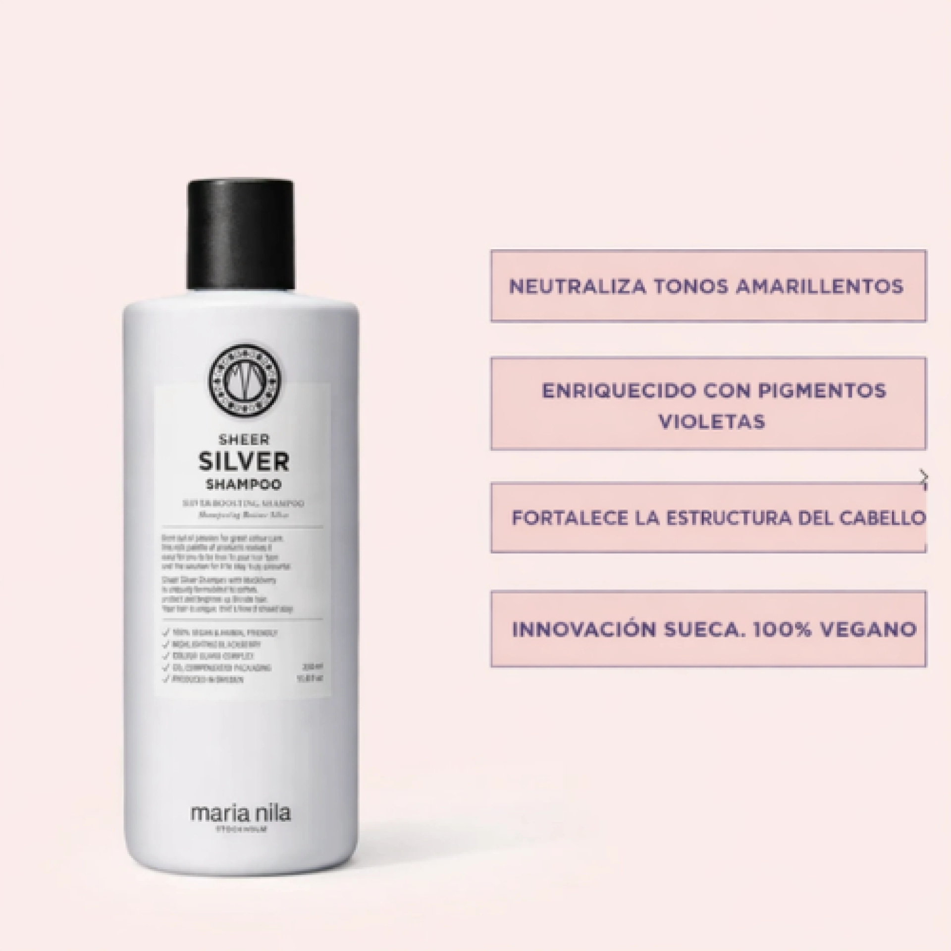 Shampoo | Champú Matizador para Cabellos Rubios y Grises - Sheer Silver - Maria Nila ®
