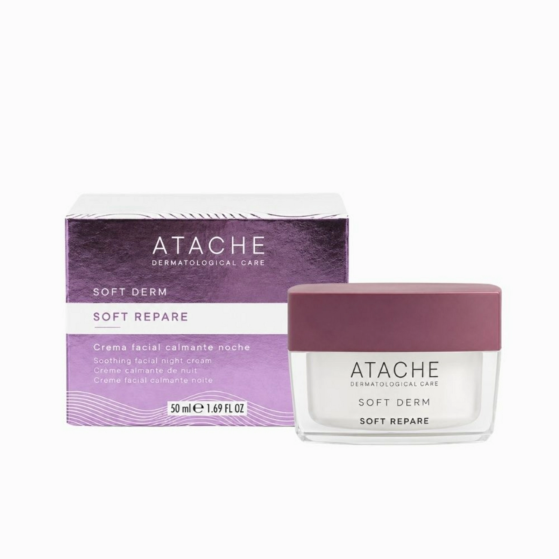 Soft Repare - Noche  | Crema facial noche para piel sensible 50 ml - Soft Derm - Atache ®