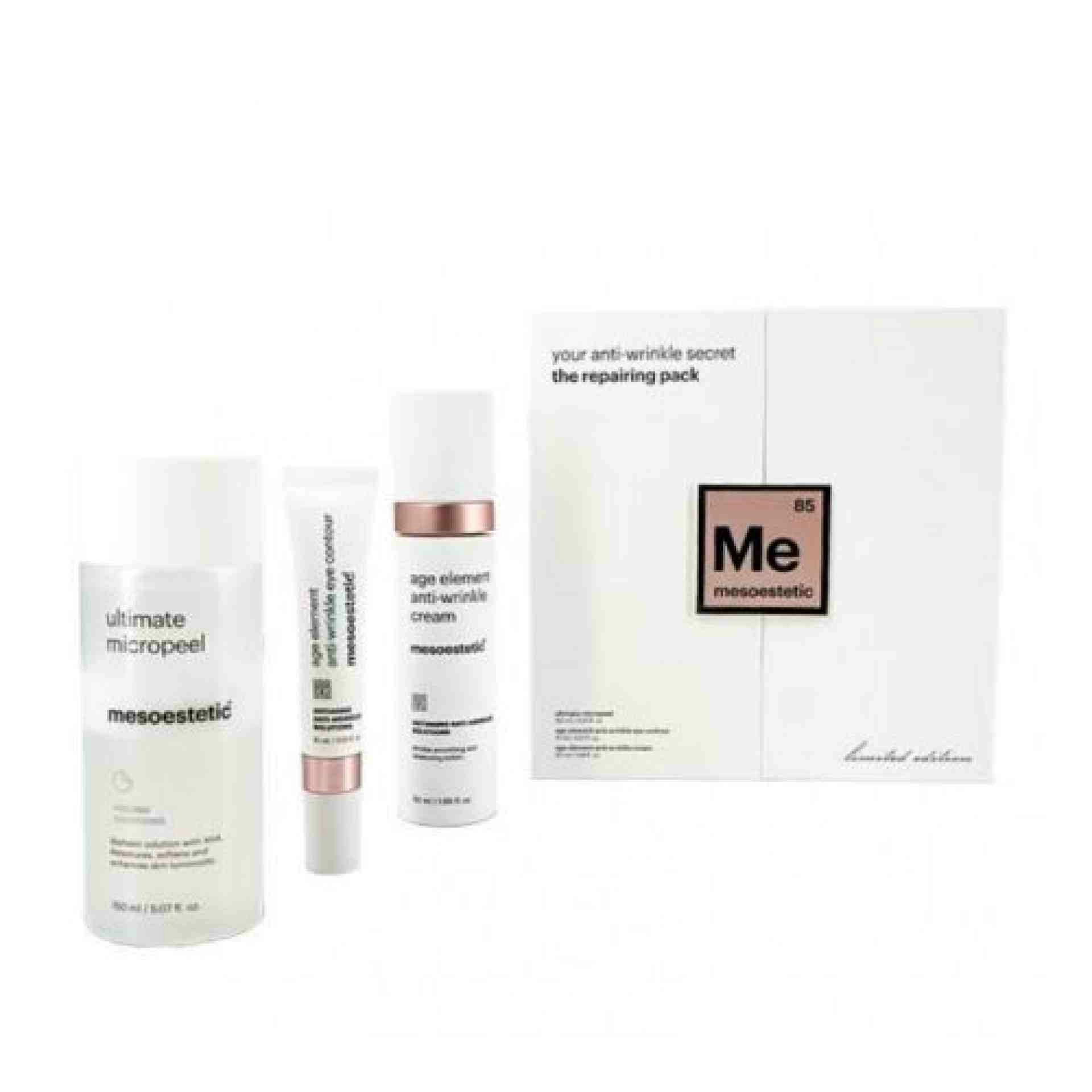 The repairing Pack: Ultimate micropeel 150ml + Eye Contour 15ml + Cream 50ml | Anti-wrinkle - Mesoestetic ®