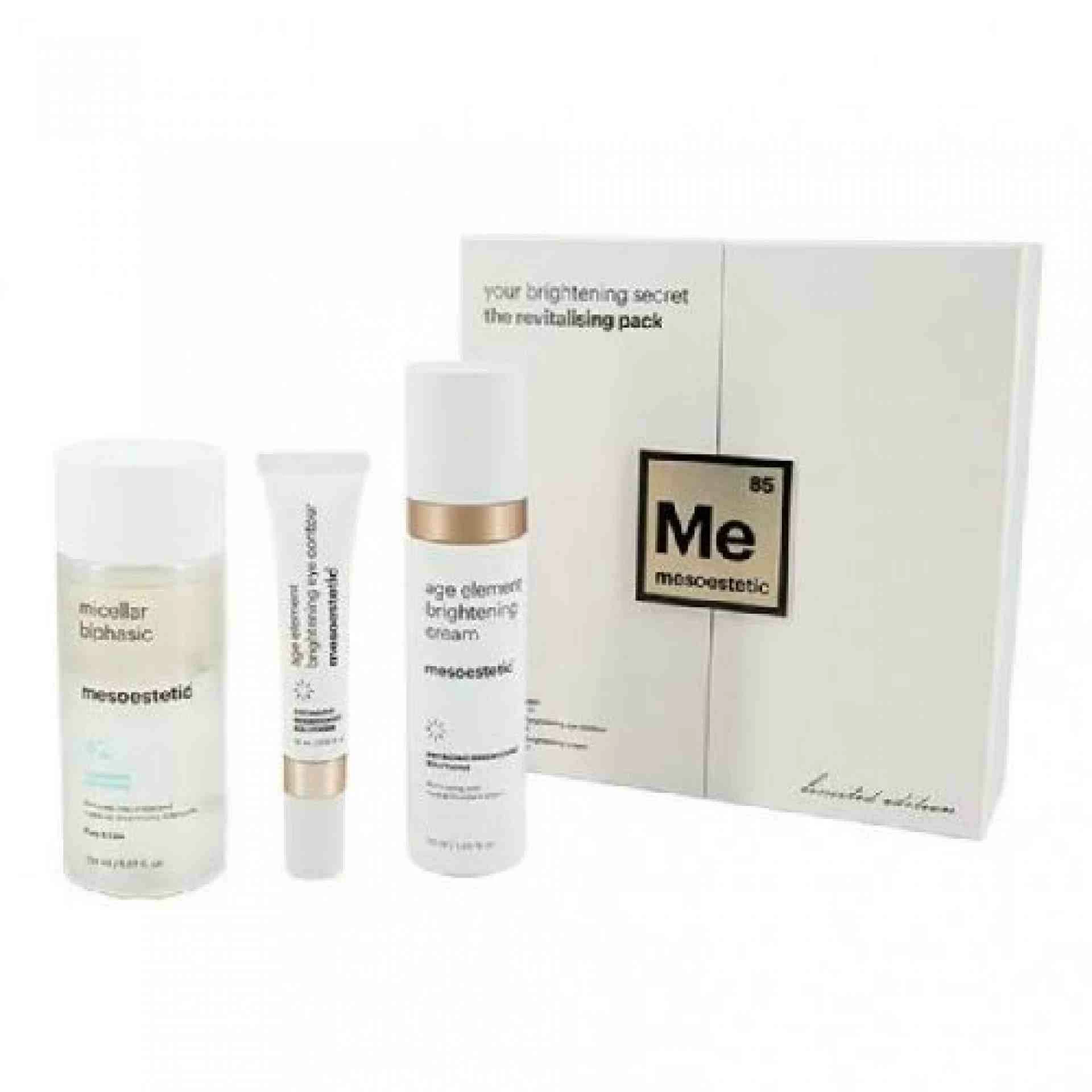 The Revitalising Pack: Micellar Biphasic 150ml + Eye Contour 15ml + Cream 50ml | Brightening - Mesoestetic ®