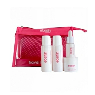 Travel Kit Sensitive | Fluido D. Sensitive 50ml + Loción Hydra Global Sensitive 50ml +  Sérum Calming 15ml + Crema Calming 15ml - Eberlin ®