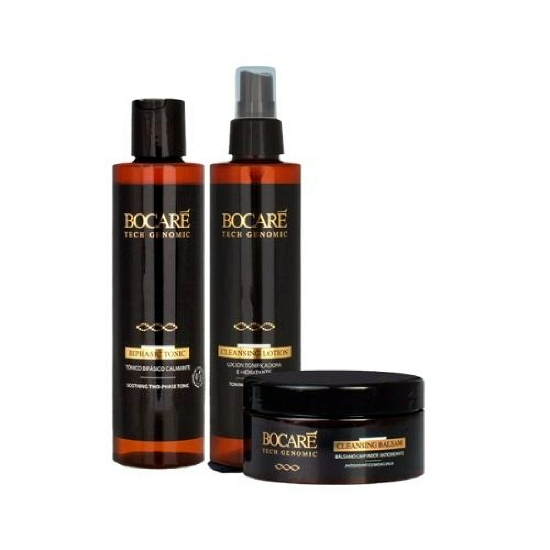Tri Cleanser Kit: Cleansing Balsam 300ml + Cleansing Lotion 200ml + Biphasic Tonic 200ml - Essential - Bocaré Tech Genomic ®