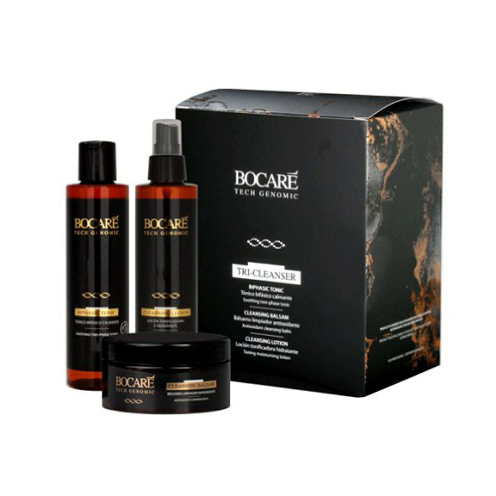 Tri Cleanser Kit: Cleansing Balsam 300ml + Cleansing Lotion 200ml + Biphasic Tonic 200ml - Essential - Bocaré Tech Genomic ®