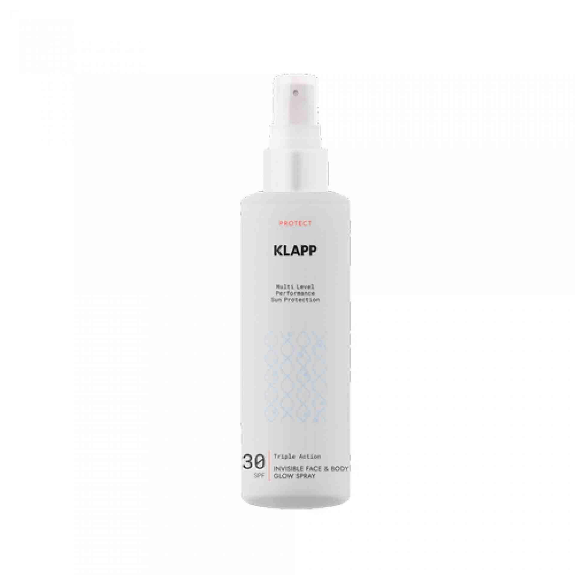 Triple Action Invisible Face & Body Glow Spray 30 SPF | Spray solar 200 ml - Protect - Klapp ®