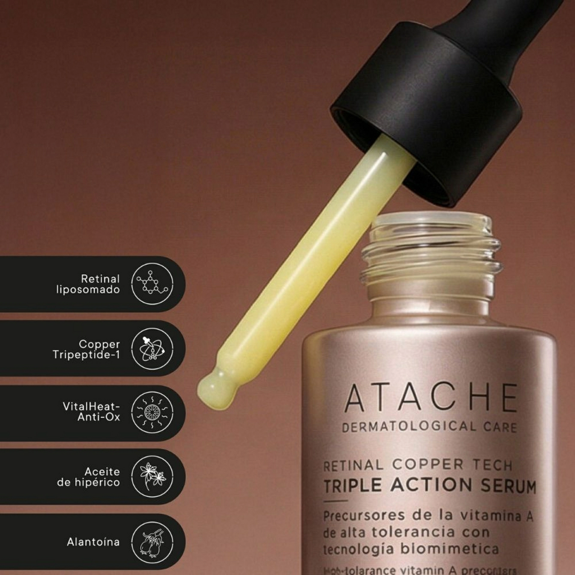 Triple Action Serum | Sérum nocturno con Retinal - 30ml - Retinal Copper Tech - Atache ®