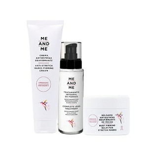 Welcome Pack | Crema Antiestrías Reafirmante 150ml + Bálsamo Antiestrías Reafirmante de Pecho 75ml + Tratamiento Integral de Piernas 100ml - Me and Me ®
