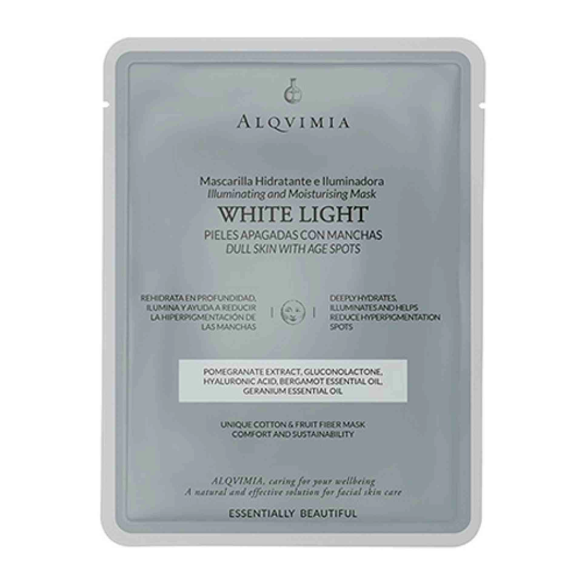 White Light I Mascarilla hidratante e iluminadora 1 ud - Essentially Beautiful - Alqvimia ®