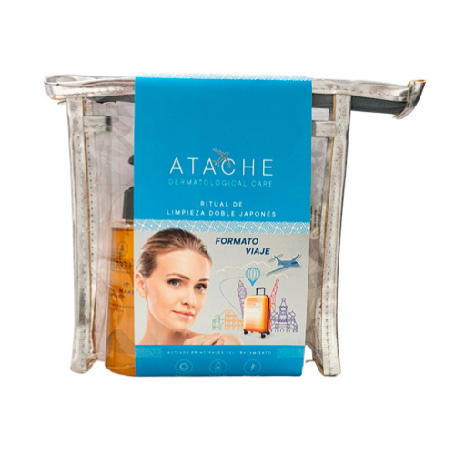 Pack en formato viaje para desmaquillar y purificar la piel de Atache