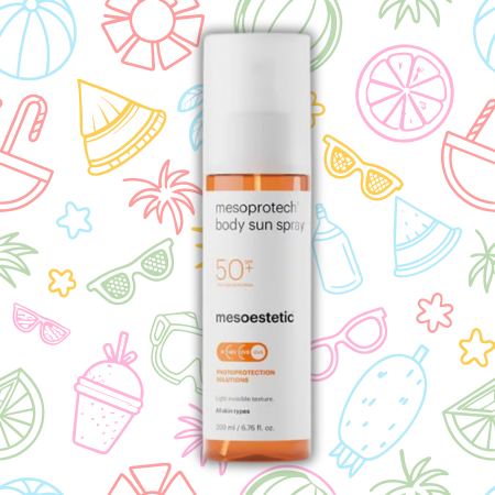 rotección total con mesoprotech body sun spray de Photoprotection Solutions de mesoestetic