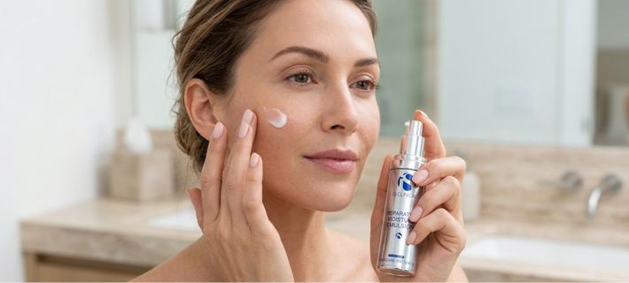 Mujer utilizando iS Clinical